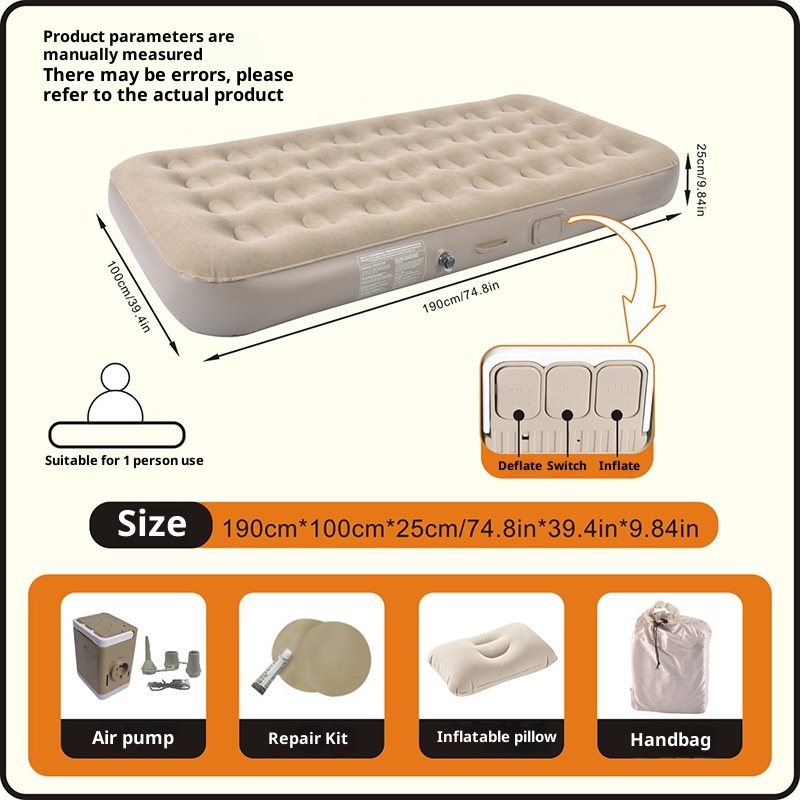 Matelas de camping gonflable automatique et pliable