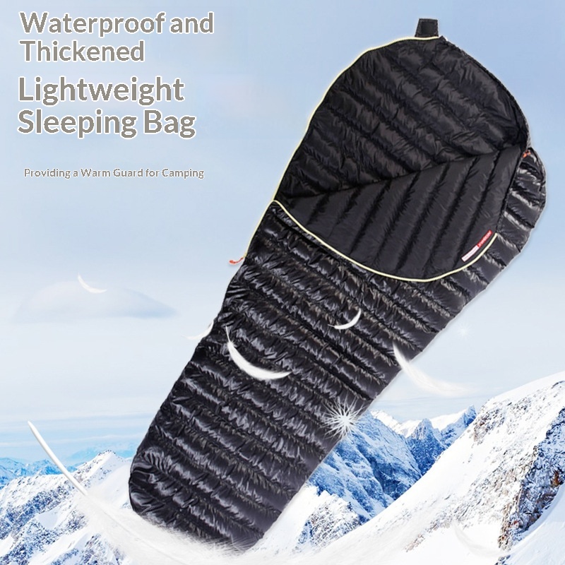 Sac de couchage en duvet d'oie blanche pour le camping et la randonnée en plein air